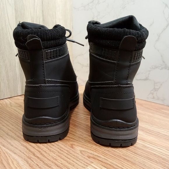 SofySofy Women Sz 9.5 EU 40 Black Combat Boot Lace Round Toe Low Heel Ankle - Picture 8 of 16